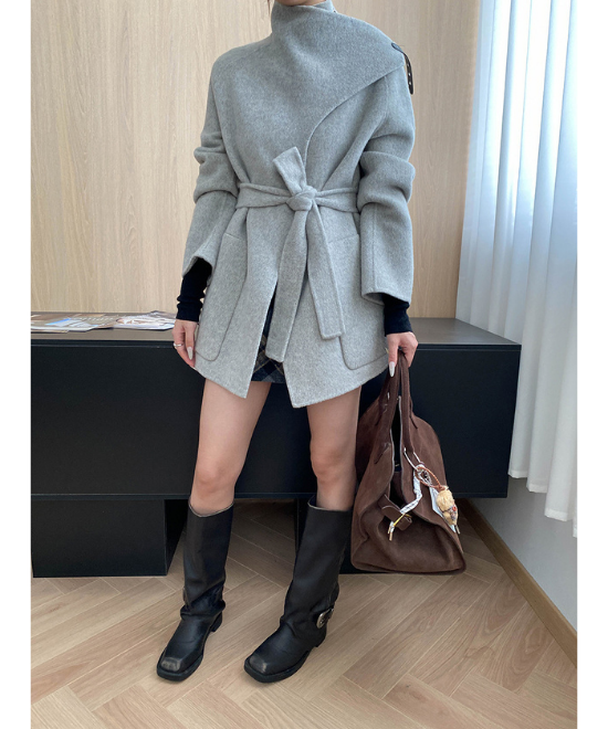 ケープスタイルスタンドアップカラーコート