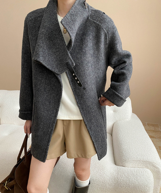 ケープスタイルスタンドアップカラーコート