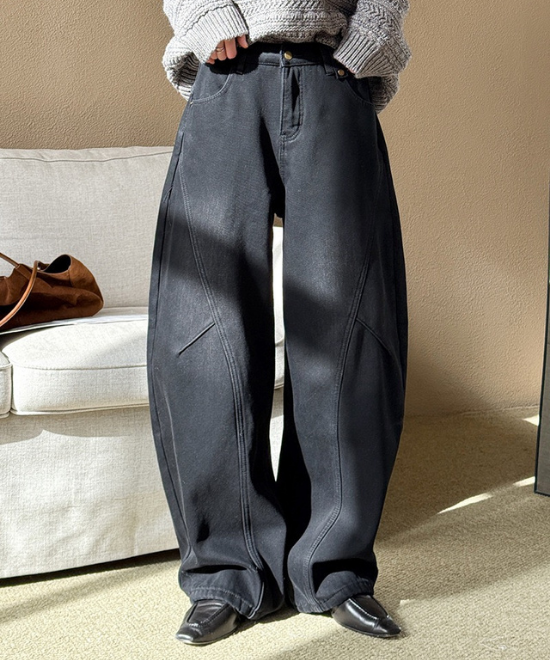 インサイドシームワイドデニムパンツ