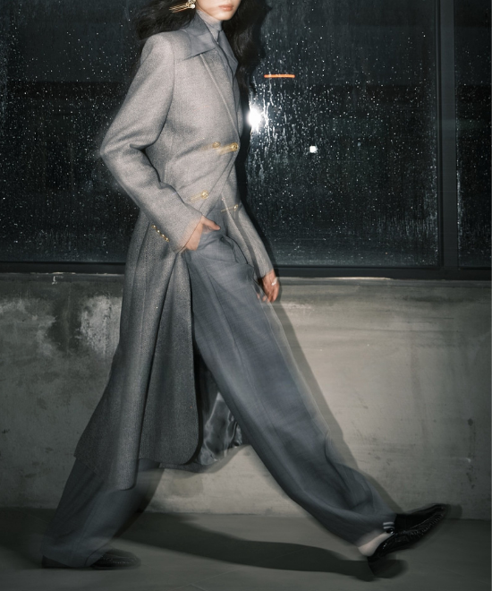 セットアップ対応ツイルテクスチャーパンツ