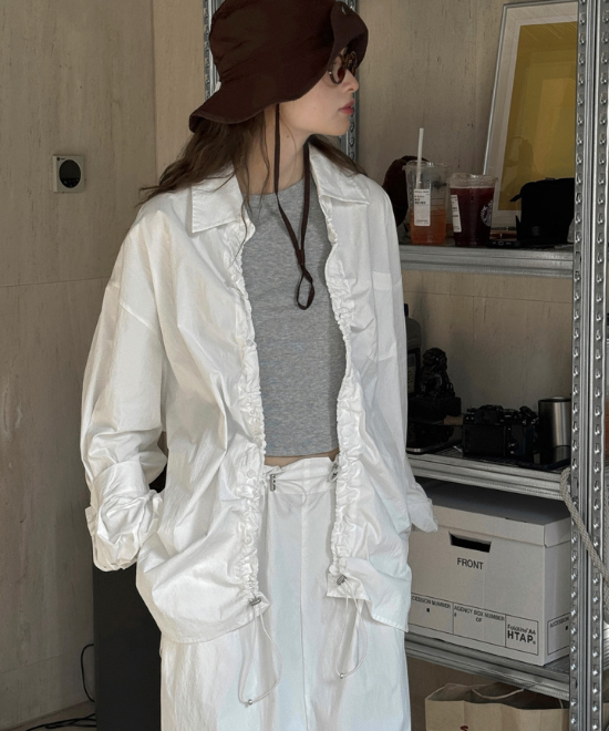 ドローストリングオーバーシャツ