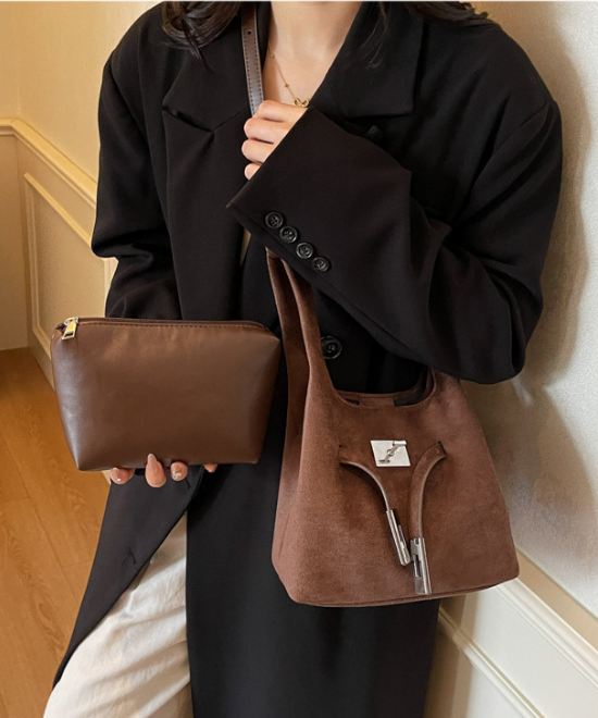 コーデュロイ2WAYバケットバッグ