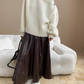 テクスチャープリーツレザーハイウエストスカート
