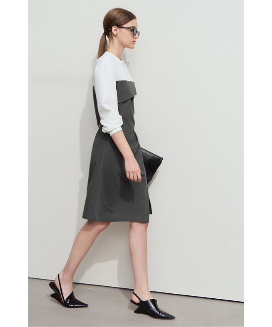 レイヤードスリットワンピース