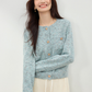 フローラルヤーンニットカーディガン