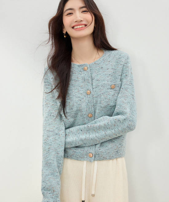 フローラルヤーンニットカーディガン