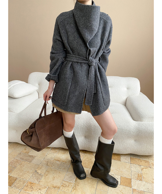 ケープスタイルスタンドアップカラーコート