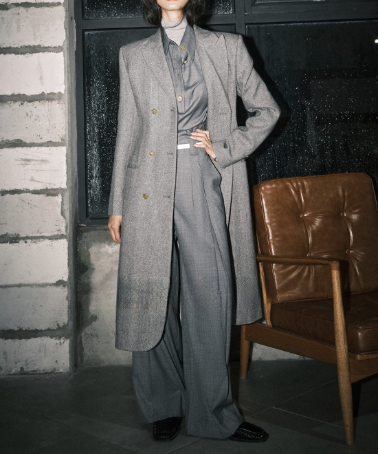 セットアップ対応ツイルテクスチャーシャツ