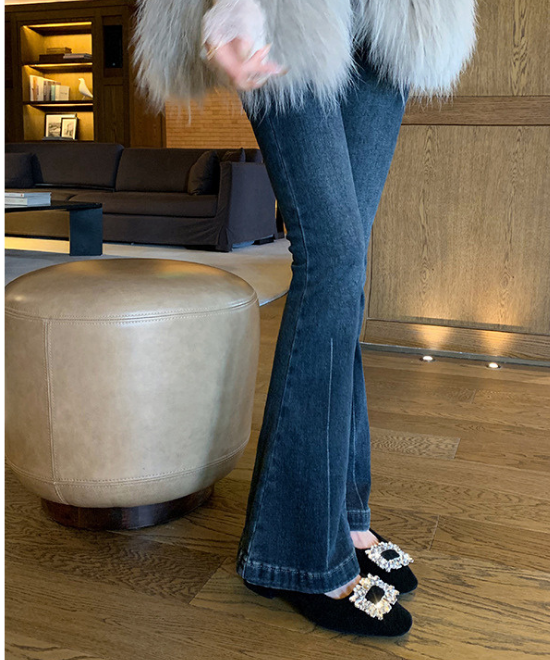 ビジューバックルウールメリージェーン