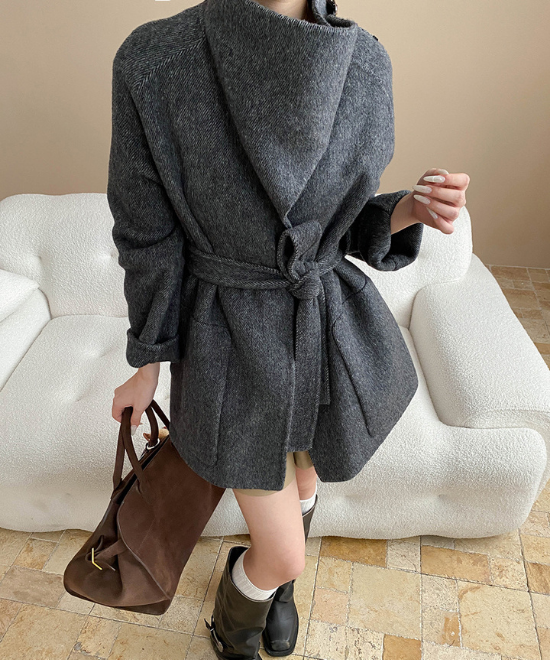 ケープスタイルスタンドアップカラーコート