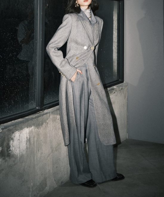 セットアップ対応ツイルテクスチャーパンツ