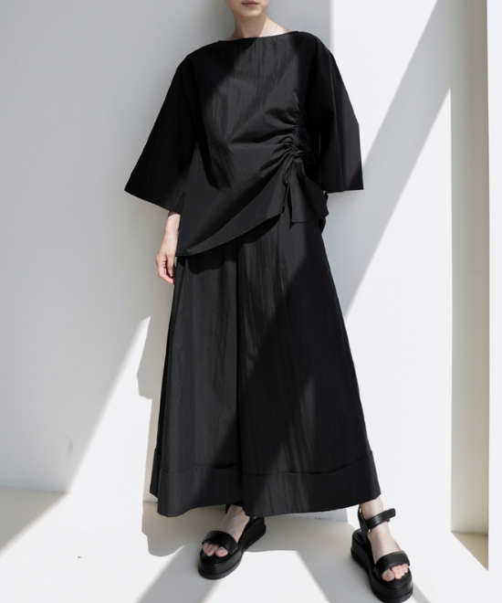 レースアップドロストシャツ