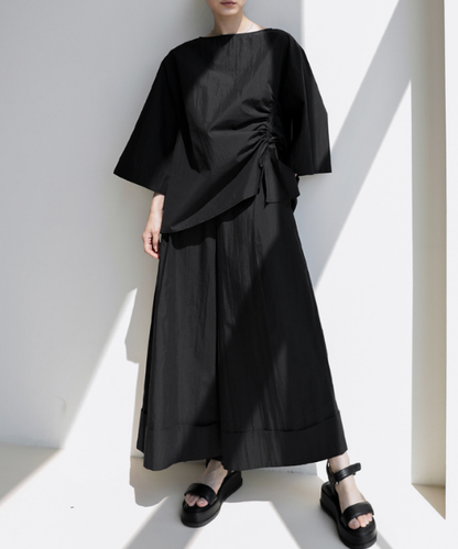 レースアップドロストシャツ