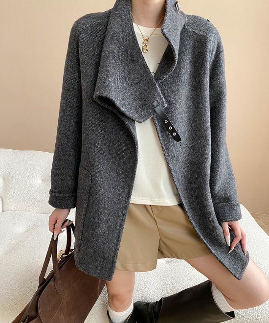 ケープスタイルスタンドアップカラーコート