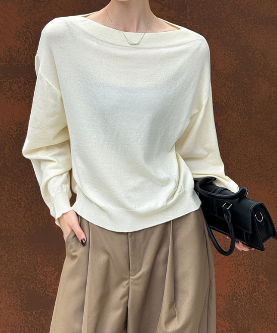 オフショルダーニットトップス