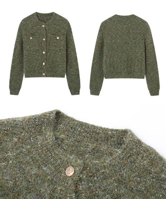 フローラルヤーンニットカーディガン