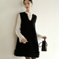 ミニフリルウールベストドレス
