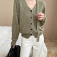 Vネックミックスニットカーディガン