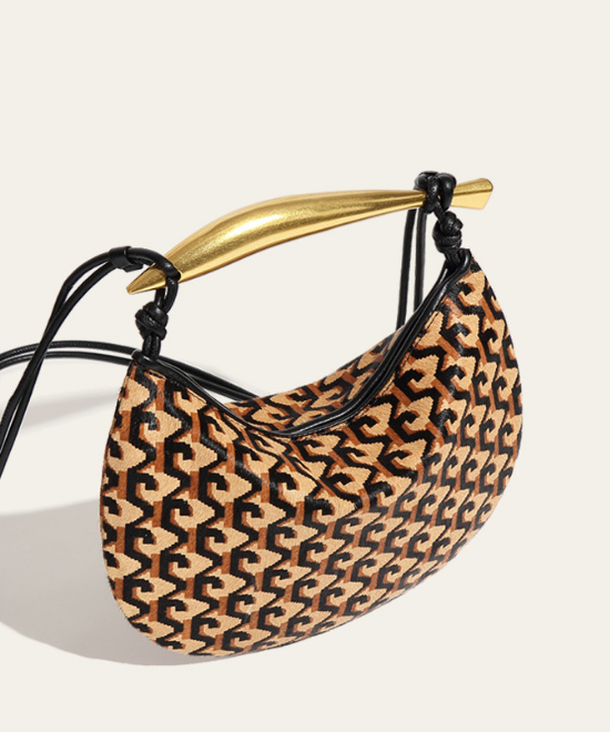 レザーホースへアハンドバッグ