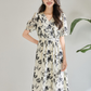フラワーアートプリントワンピース
