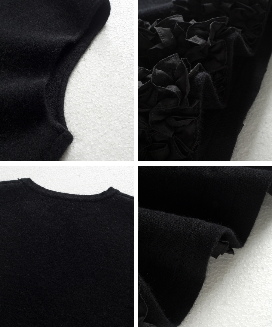 ミニフリルウールベストドレス