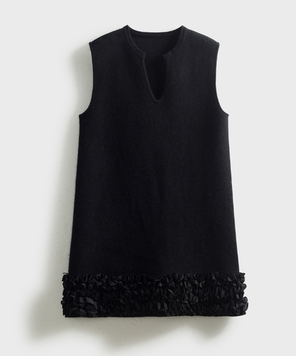 ミニフリルウールベストドレス