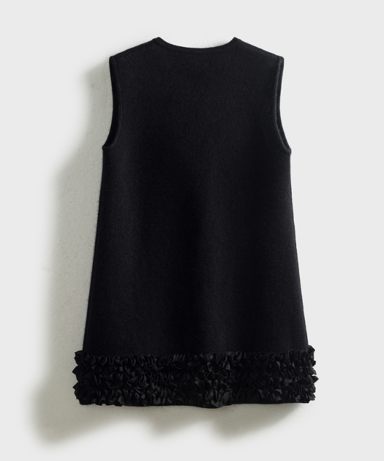 ミニフリルウールベストドレス