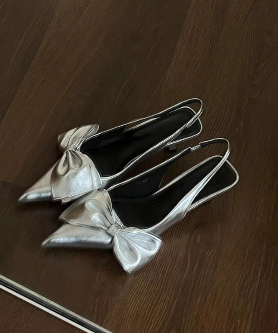 ポインテッドトゥリボンミュール