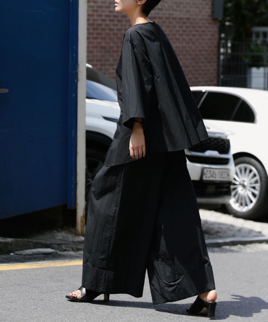 レースアップドロストシャツ