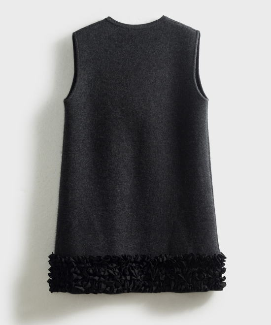 ミニフリルウールベストドレス