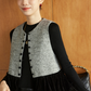 ベルベットプリーツヘムツイードベスト