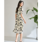 フラワーアートプリントワンピース