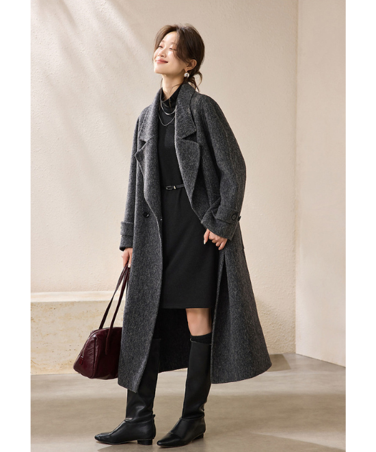 セミタートルネックニットワンピース