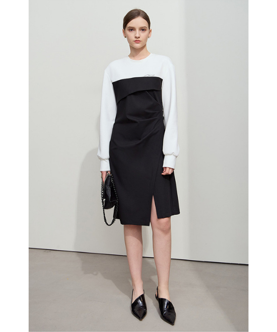 レイヤードスリットワンピース