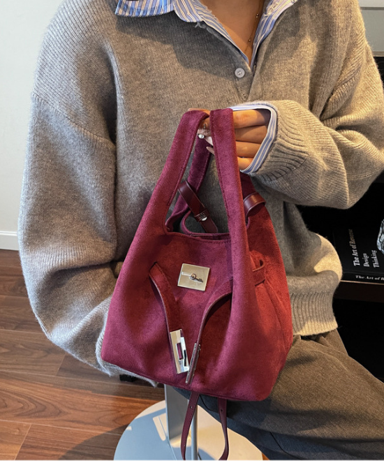 コーデュロイ2WAYバケットバッグ