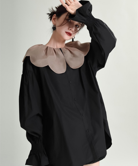 ペタルカラールーズミッドレングスシャツ