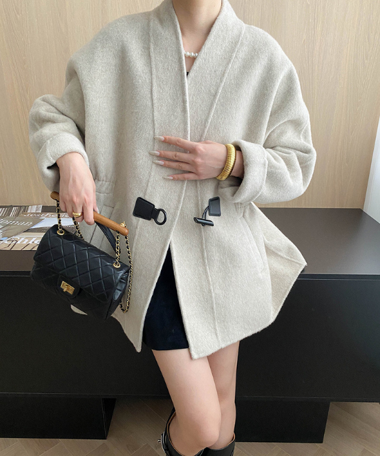 プリーツウエストスリムウールジャケット