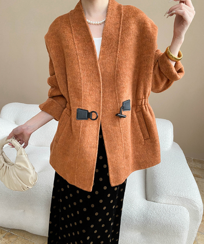 プリーツウエストスリムウールジャケット