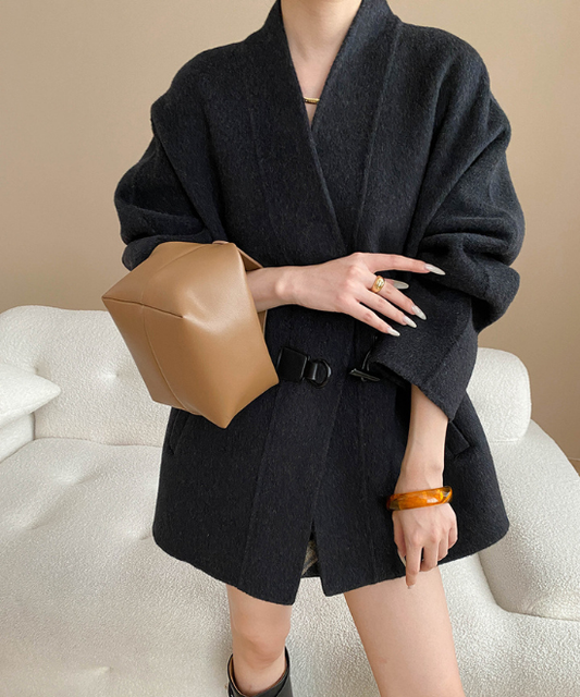 プリーツウエストスリムウールジャケット