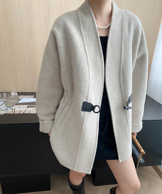 プリーツウエストスリムウールジャケット