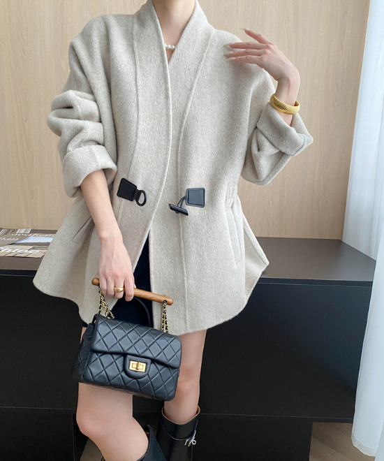 プリーツウエストスリムウールジャケット