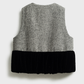 ベルベットプリーツヘムツイードベスト