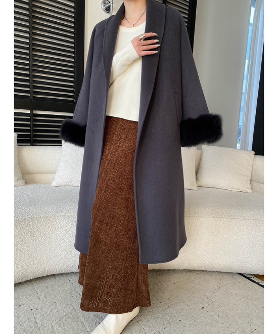 レース編みハイウエストロングスカート