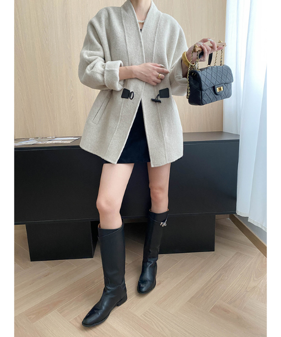 プリーツウエストスリムウールジャケット