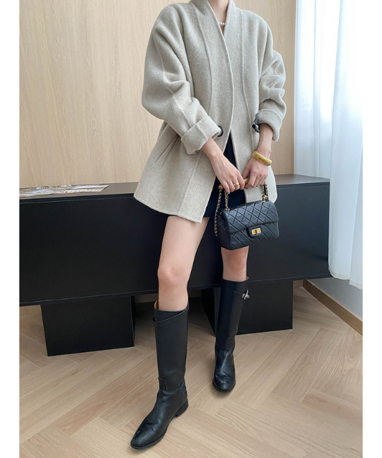 プリーツウエストスリムウールジャケット