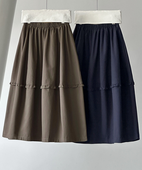 ニーフリルフレアロングスカート