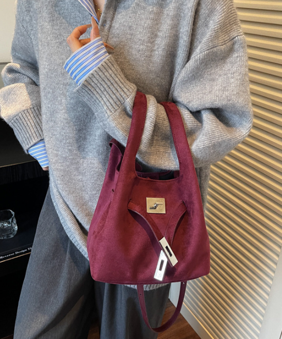 コーデュロイ2WAYバケットバッグ