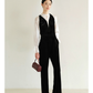 ベルベットフェイクツーピースジャンプスーツ