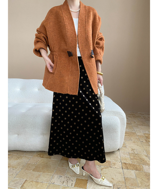 プリーツウエストスリムウールジャケット