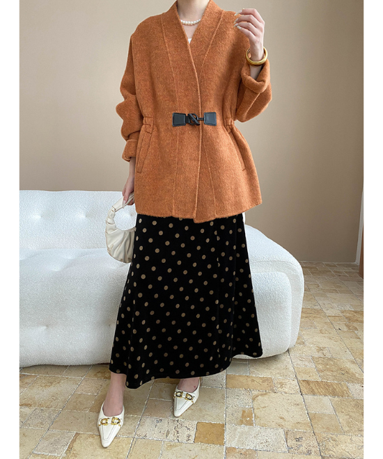 プリーツウエストスリムウールジャケット